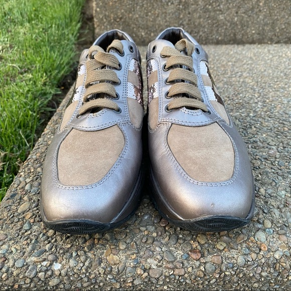 Hogan Interactive Walking Shoes Sequin Trainers - Picture 8 of 16